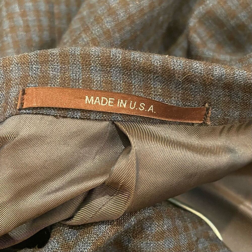 Hickey Freeman Plaid Blazer 100% Worsted Wool Made in the USA 46 Regular - Picture 7 of 8